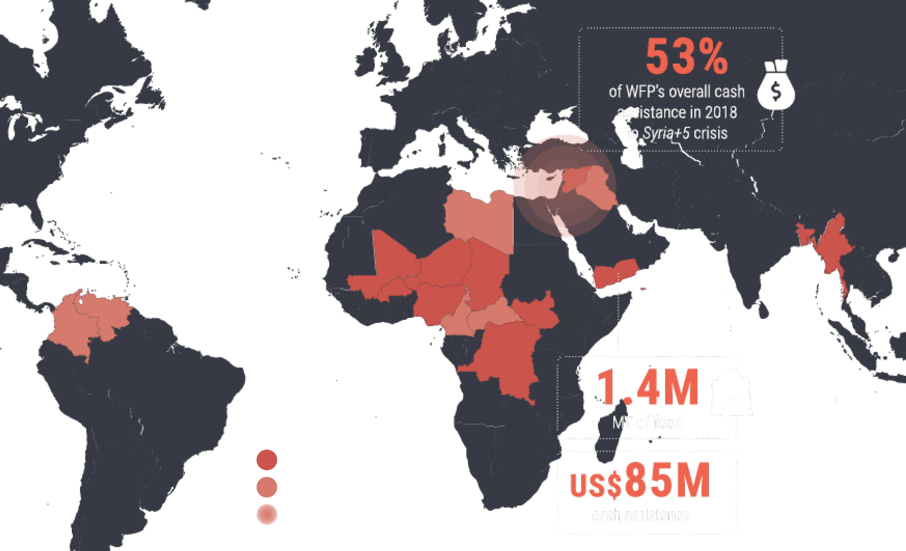 Map with figures for Syria Operation and Yemen Operation